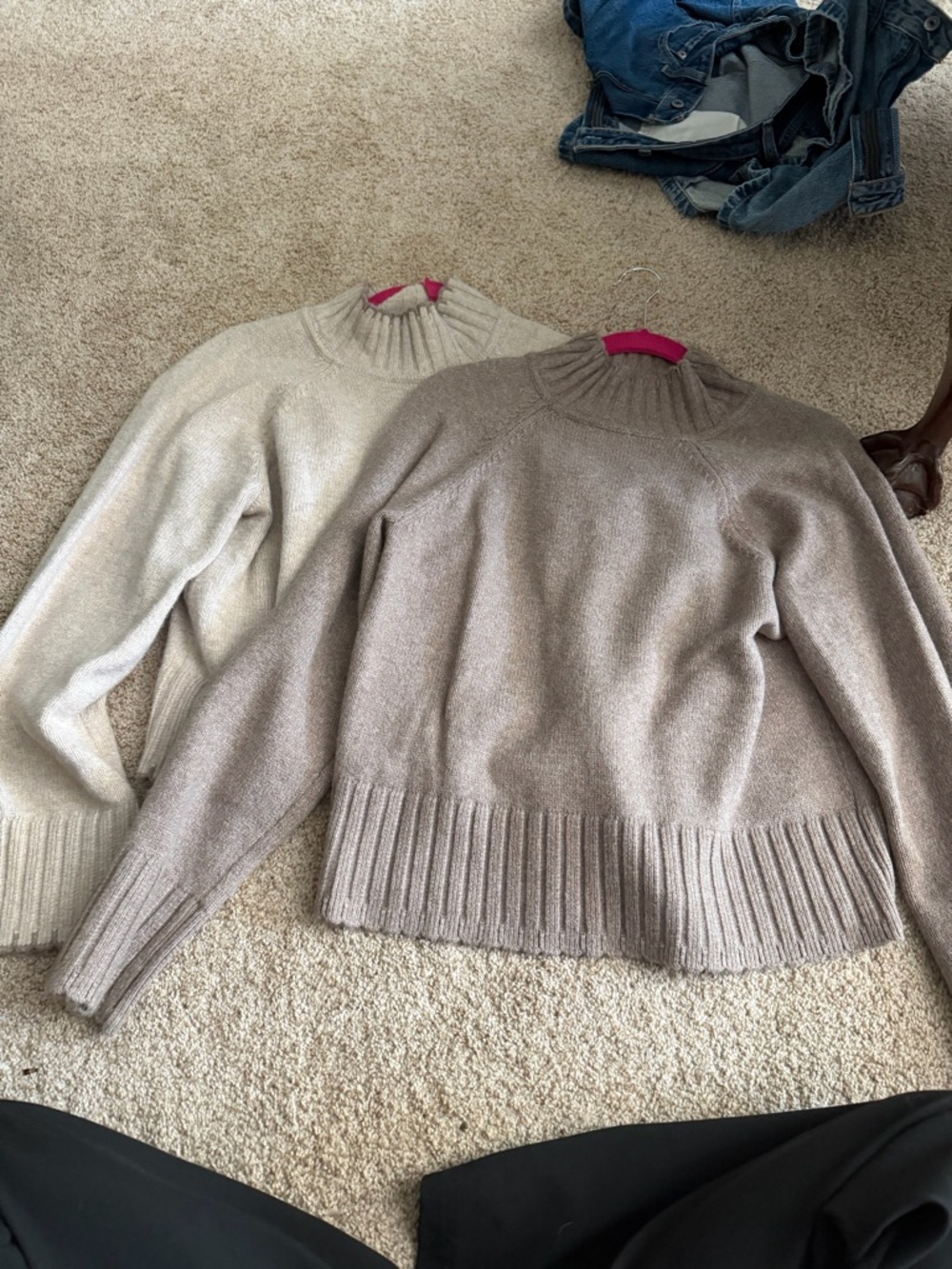 Gap Mock Neck Sweaters- cream and taupe